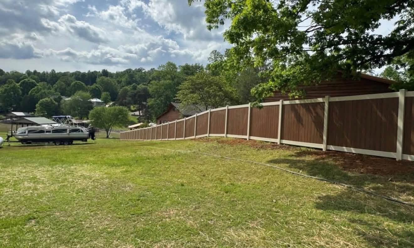 New wood privacy fence built by Tennessee Fence Systems in Crossville, Tennessee